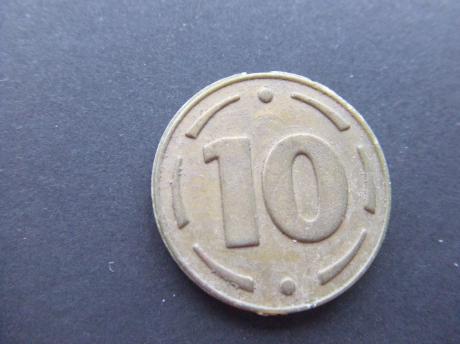 10 cents muntstuk plastic